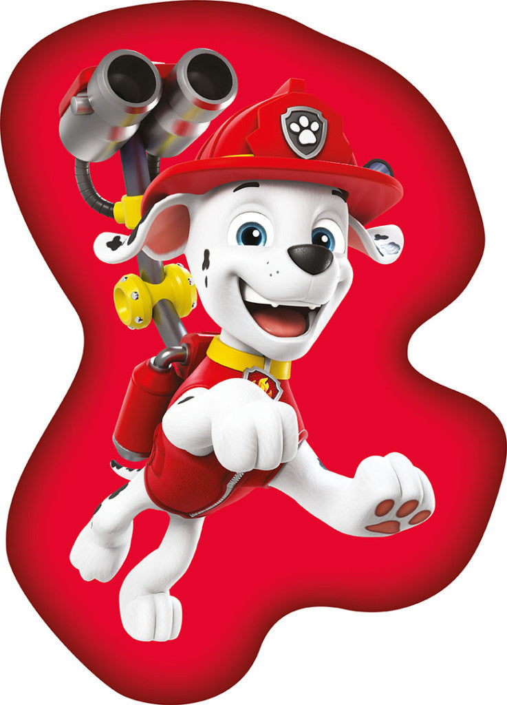 Ķepu patruļa Marshall Rescue formas dekoratīvais spilvens 38x30 cm samts