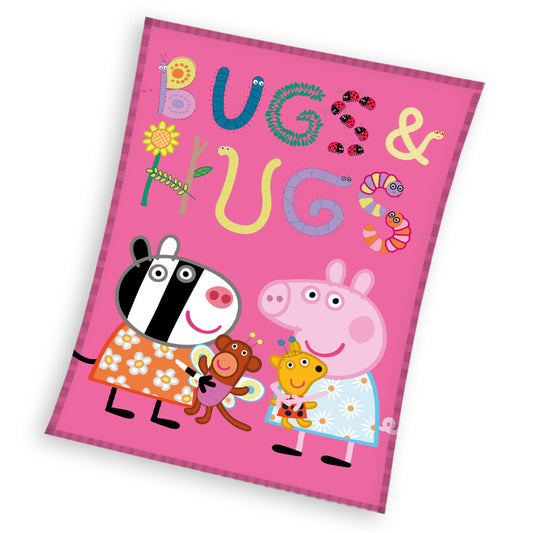 Peppa Pig Bugs&Hugs koraļļu flīsa sega 110x140cm