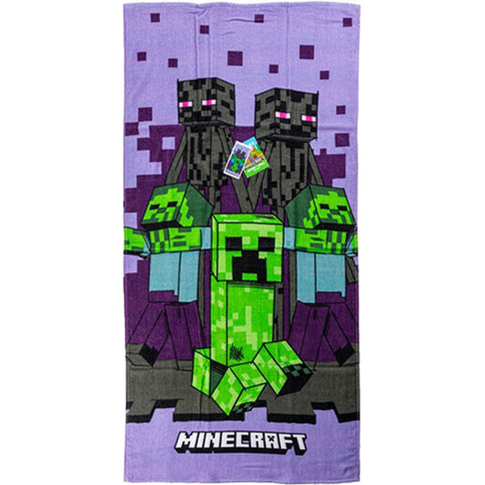 Minecraft violets vannas dvielis, pludmales dvielis 70x140cm