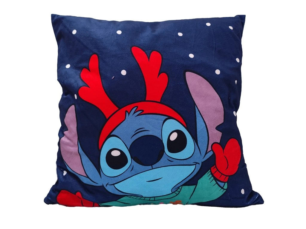 Disney Lilo un Stitch Ziemassvētku spilvena pārvalks ar raga ragu, 40x40 cm, samts