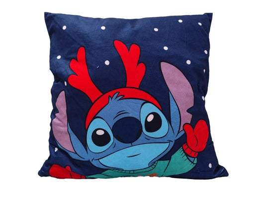 Disney Lilo un Stitch Ziemassvētku spilvena pārvalks ar raga ragu, 40x40 cm, samts