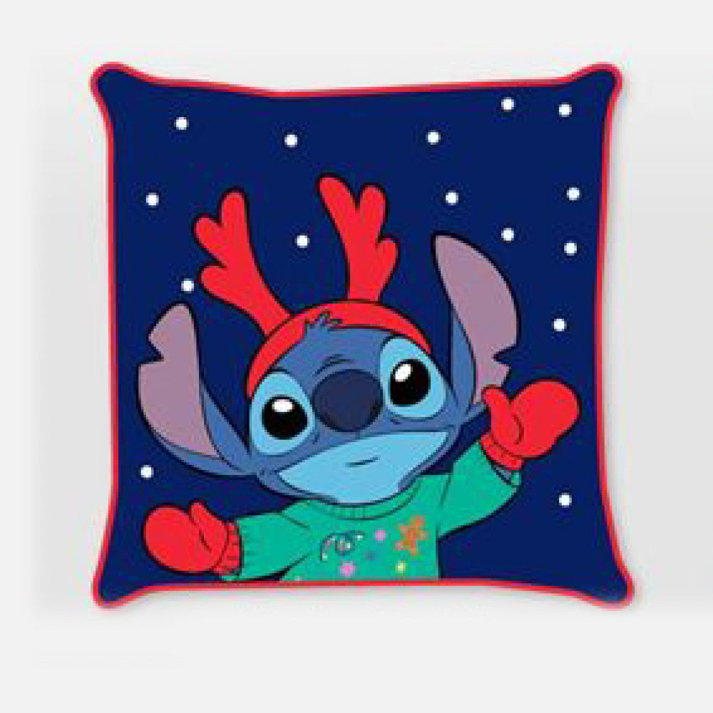 Disney Lilo un Stitch Ziemassvētku spilvena pārvalks ar raga ragu, 40x40 cm, samts