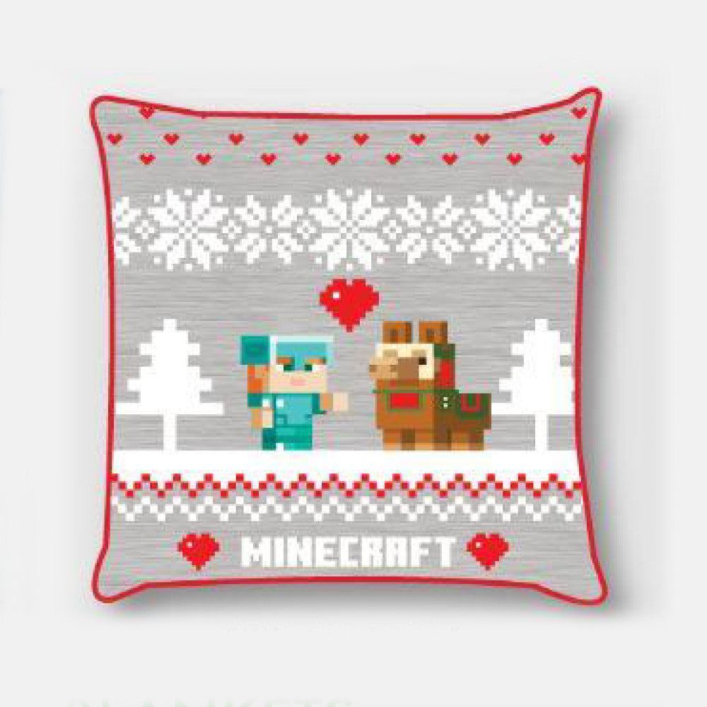 Minecraft svētku Ziemassvētku dekoratīvais spilvendrāna 40x40 cm samts