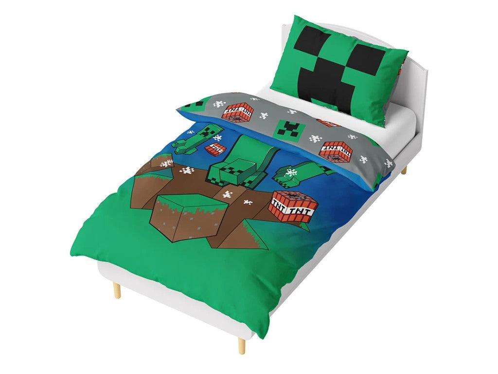 Minecraft Creeper Explode gultasveļas komplekts 140√π200cm, 70√π90cm