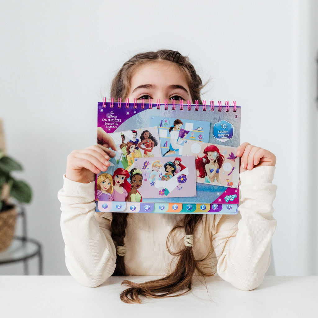 Disney Princess Sprinkle Party Story puzles uzlīmju un krāsojamo materiālu komplekts