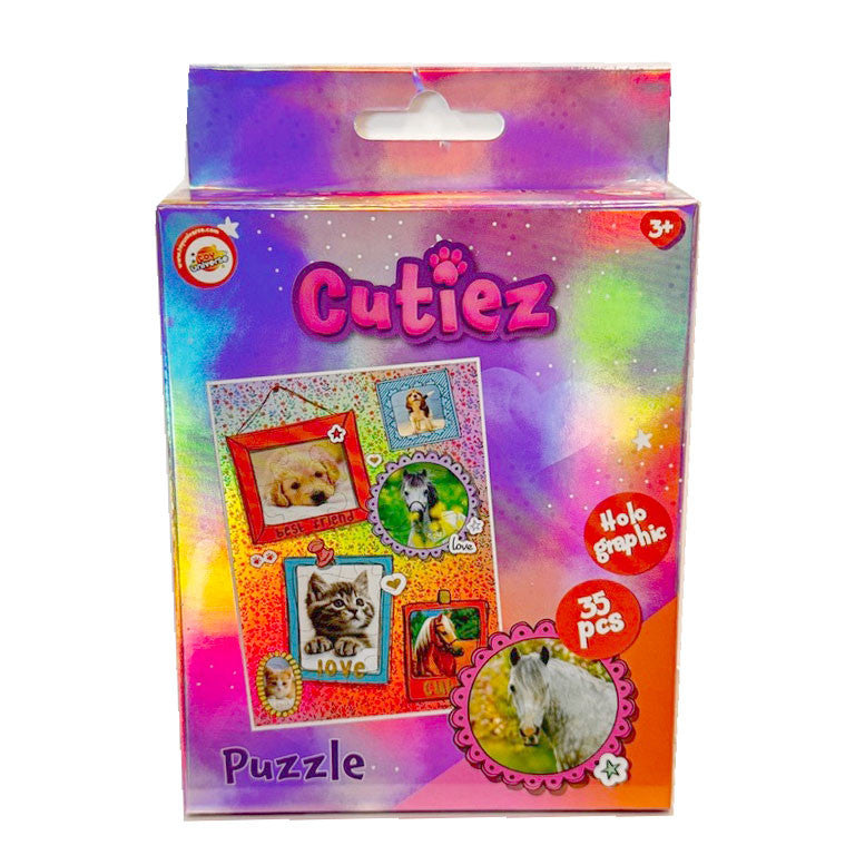 Hologrāfiska mini puzle "Dzīvnieki" "Cutiez" 35 gabali