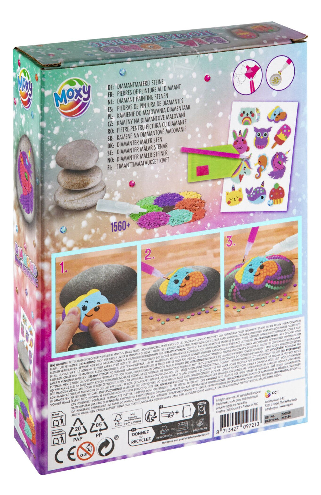 Krāsaino dimantu oļu veidošanas komplekts ar uzlīmēm