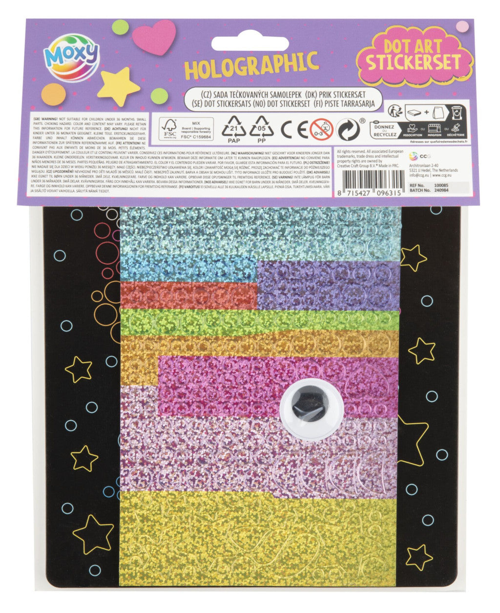 Vienradža Moxy hologrammas uzlīmju komplekts