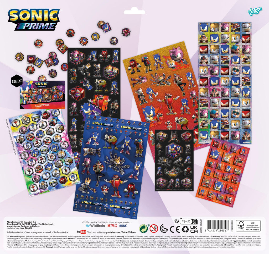 Sonic the Hedgehog Prime Super uzlīmju komplekts ar spēli