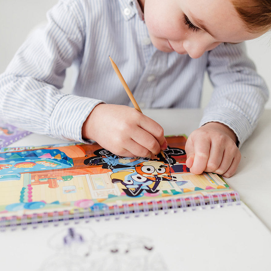 Bluey Fun skrāpējamo mākslas darbu komplekts un aktivitāšu komplekts