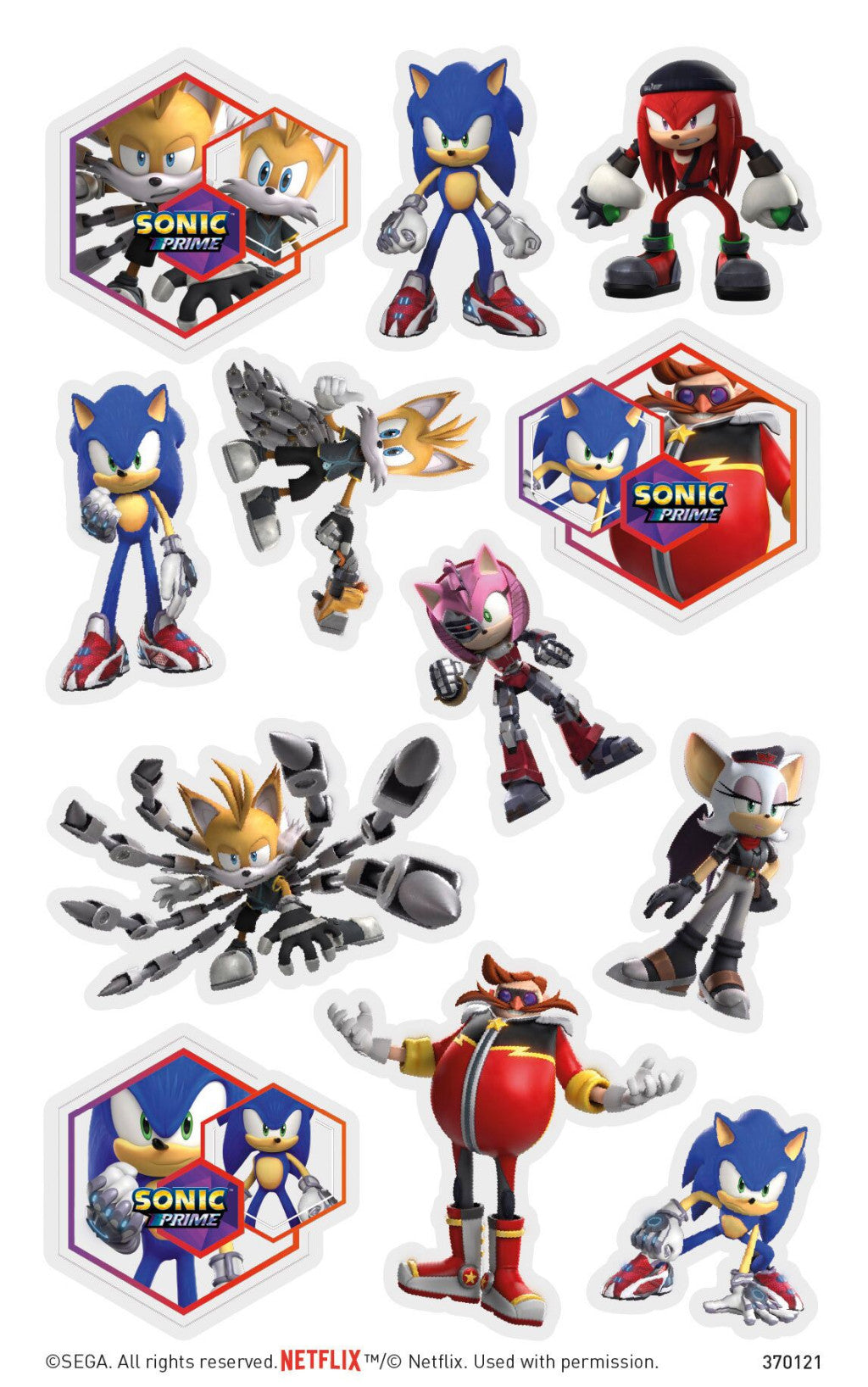 Sonic the Hedgehog Prime tetovējumu komplekts (12 gab.)