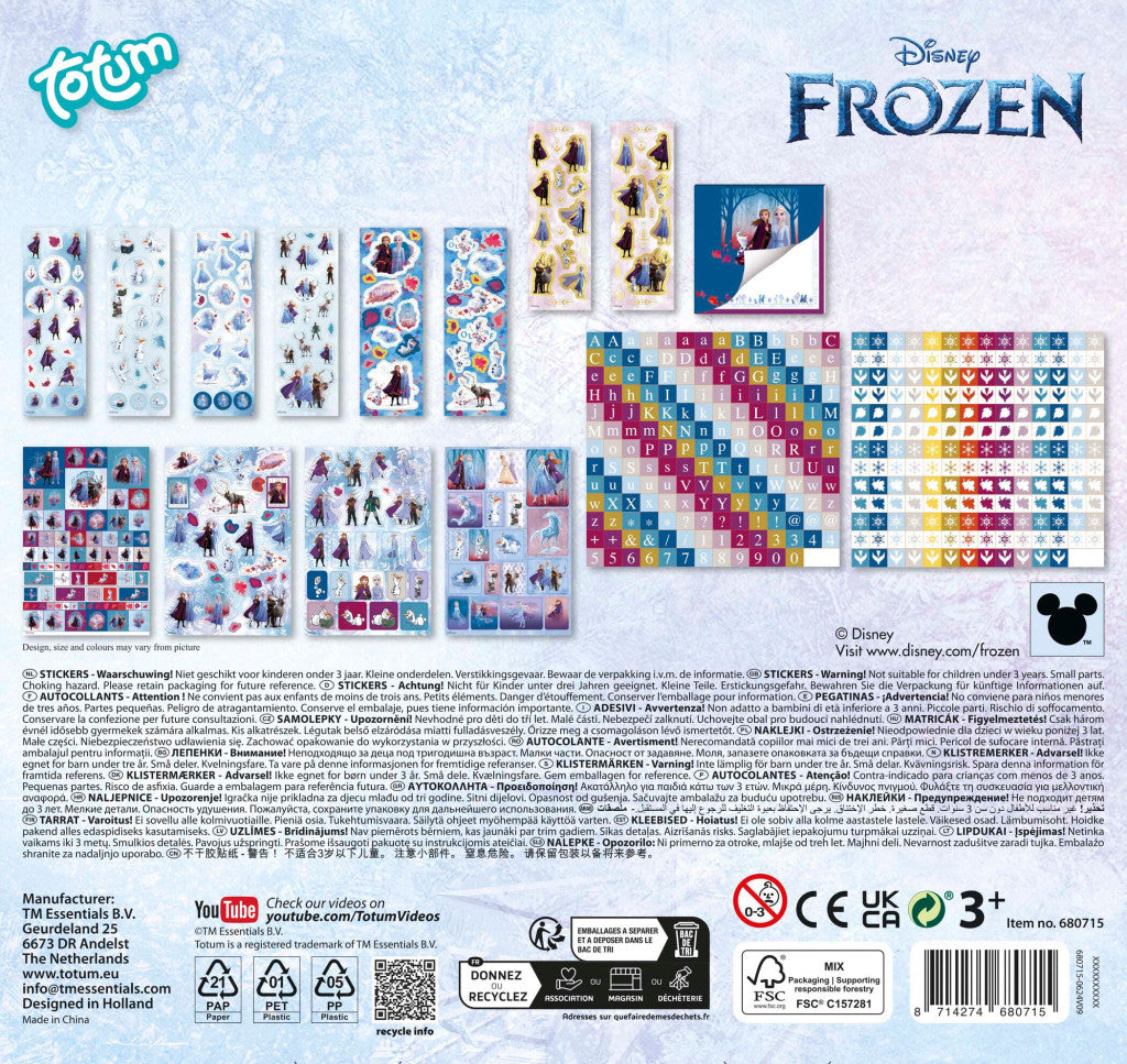 Disney Frozen Likteņa uzlīmju komplekts, 500 gabaliņi