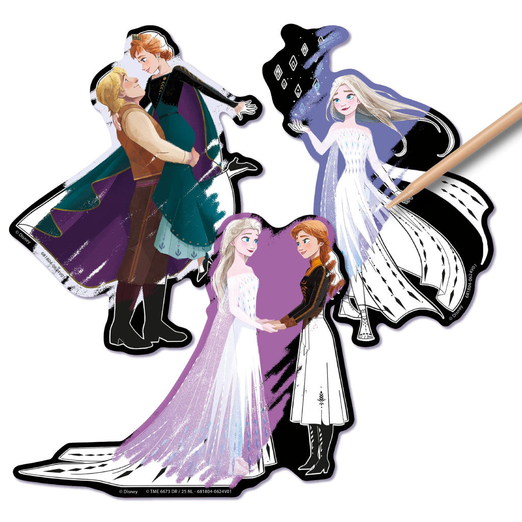 Disney Frozen Destiny skrāpējamo attēlu uzlīmes