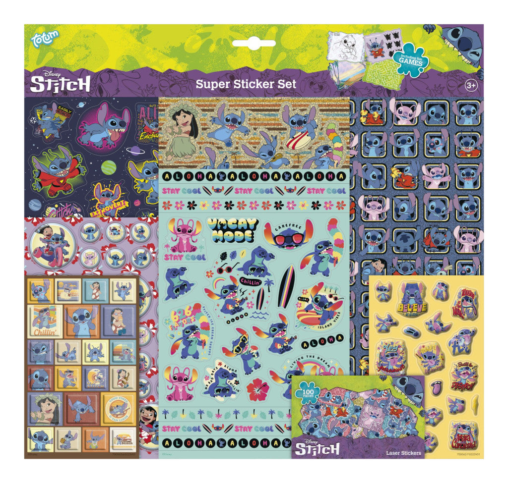 Disney Lilo un Stitch ekstravertu superuzlīmju komplekts ar spēli