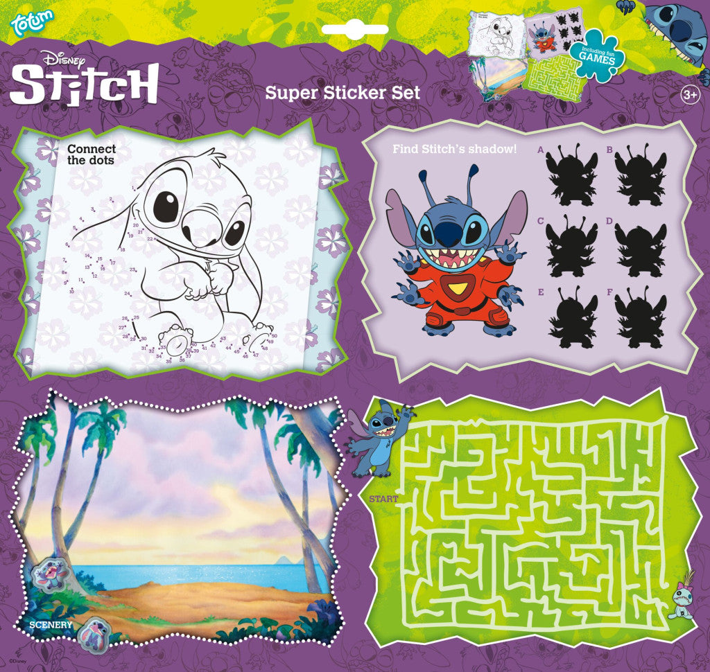 Disney Lilo un Stitch ekstravertu superuzlīmju komplekts ar spēli