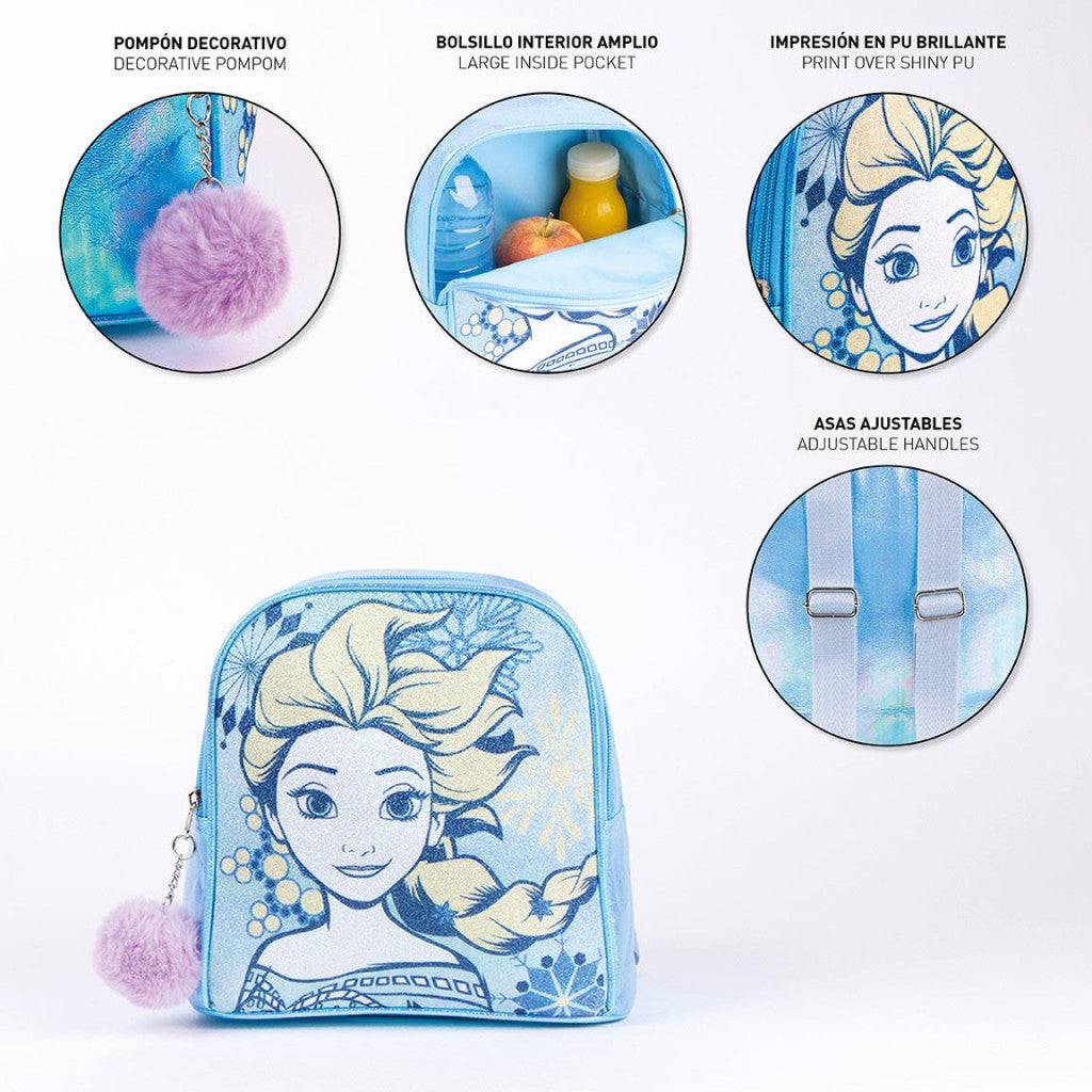 Disney Frozen mirdzošā hologrāfiskā mugursoma, soma 21 cm