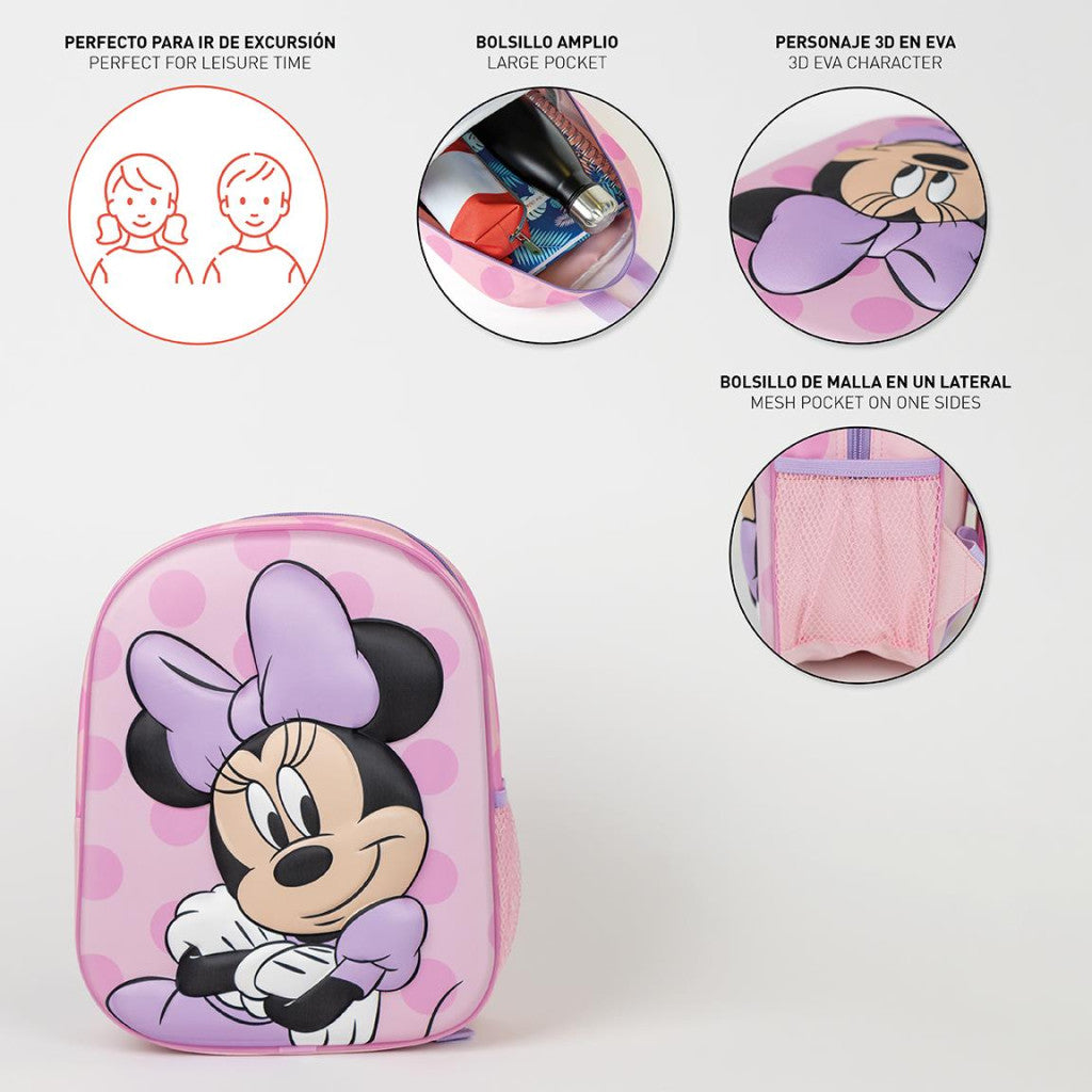 Disney Minnie violeta 3D mugursoma, 31 cm soma