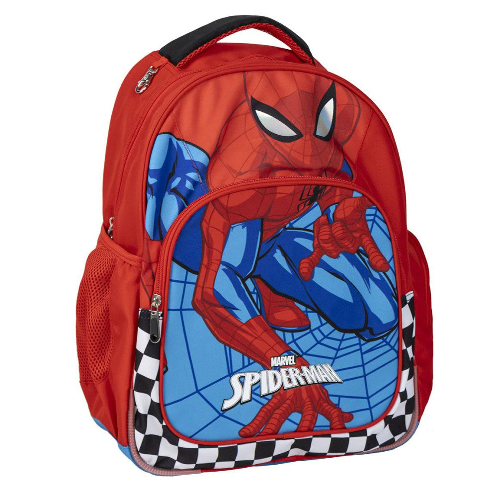 Zirnekļcilvēka rūtainā skolas soma, somas 42 cm