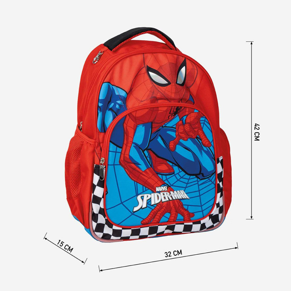 Zirnekļcilvēka rūtainā skolas soma, somas 42 cm