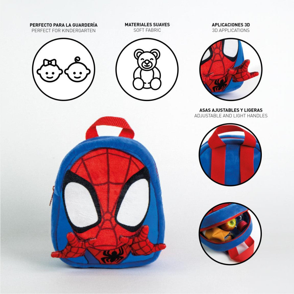 Zirnekļcilvēka mini rāpotāja plīša mugursoma, soma 22 cm