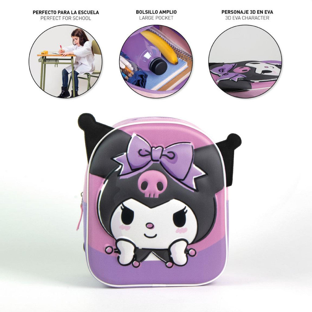 Hello Kitty Kuromi 3D mugursoma, soma 31 cm