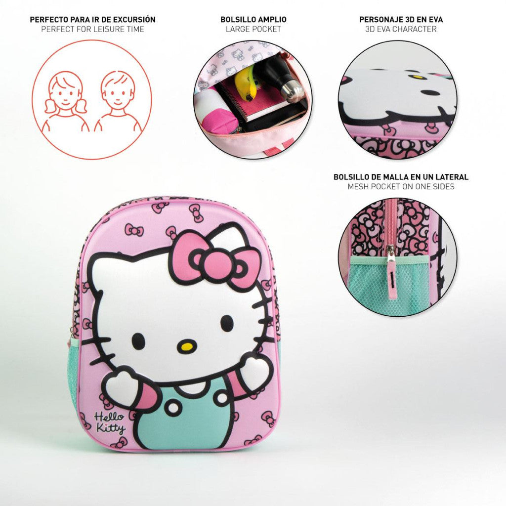 Hello Kitty mini bantītes 3D mugursoma, soma 31 cm
