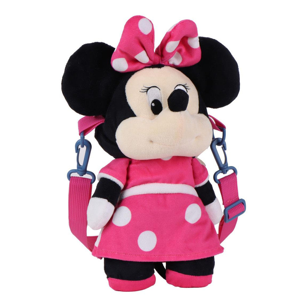 Disney Minnie rozā plīša mugursoma, soma 34 cm
