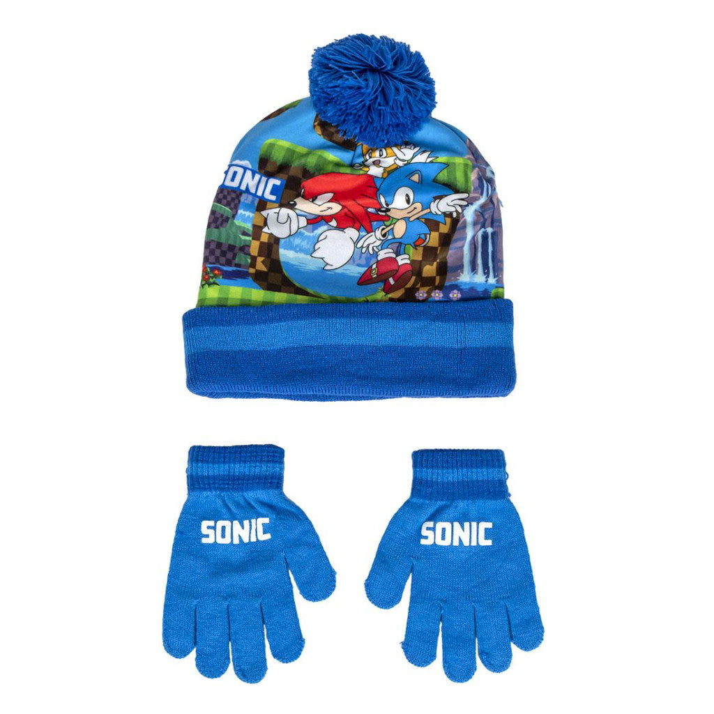Sonic the Hedgehog Run bērnu cepures un cimdu komplekts
