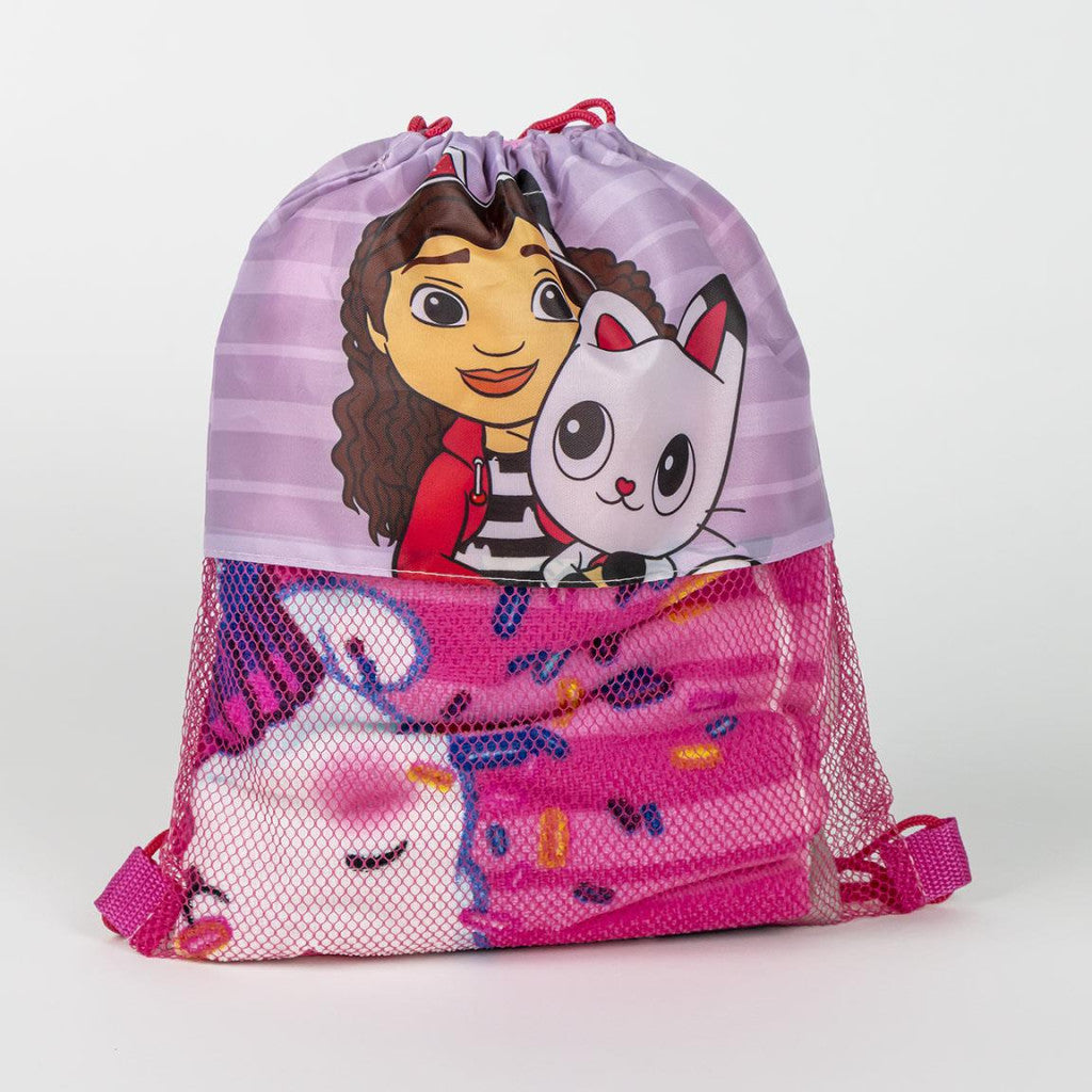 Gabby's Dollhouse Pink dvieļu, sporta somas un beisbola cepures komplekts