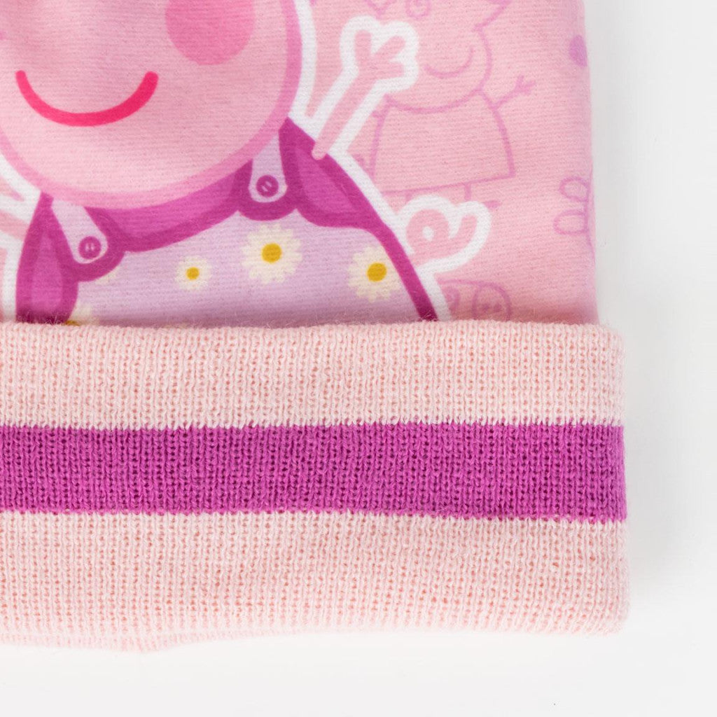 Peppa Pig rozā bērnu cepures un cimdu komplekts