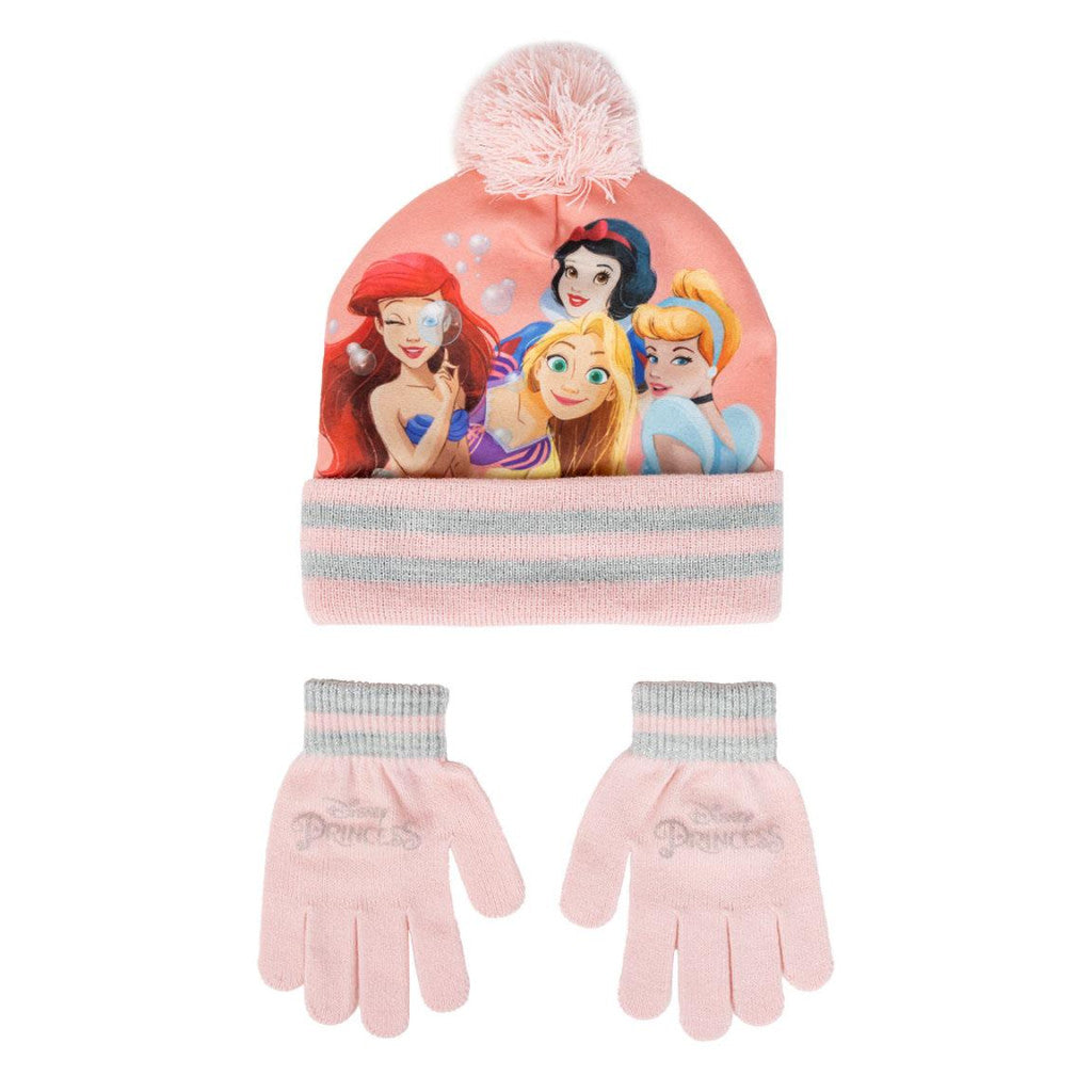 Disney Princess rozā bērnu cepures un cimdu komplekts