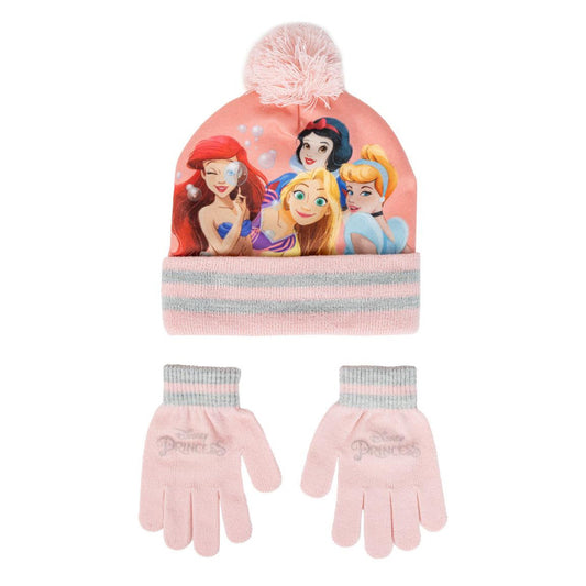 Disney Princess rozā bērnu cepures un cimdu komplekts