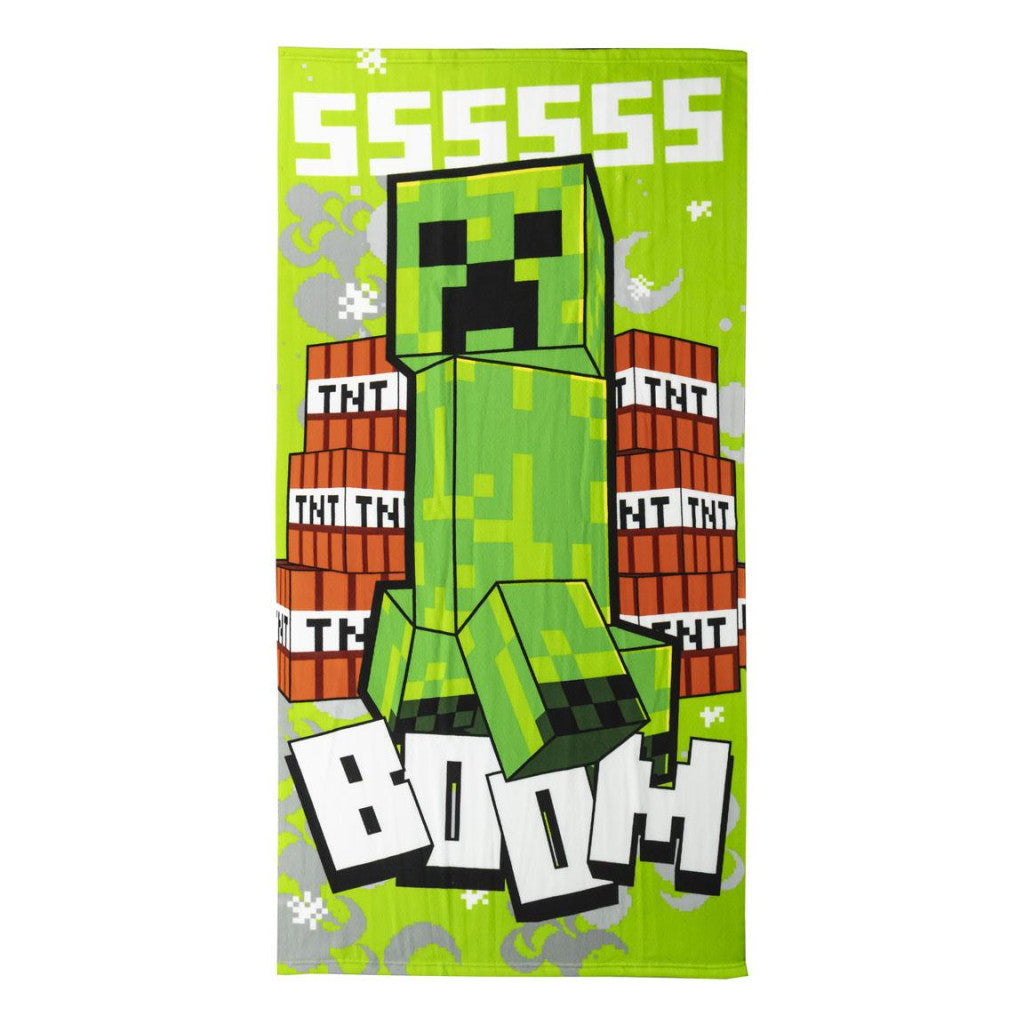 Minecraft Boom vannas dvielis, pludmales dvielis 70x140cm (ātri žūstošs)