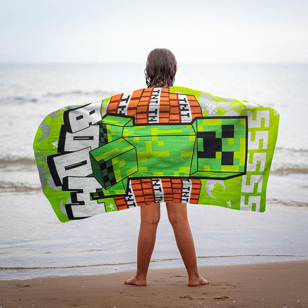 Minecraft Boom vannas dvielis, pludmales dvielis 70x140cm (ātri žūstošs)