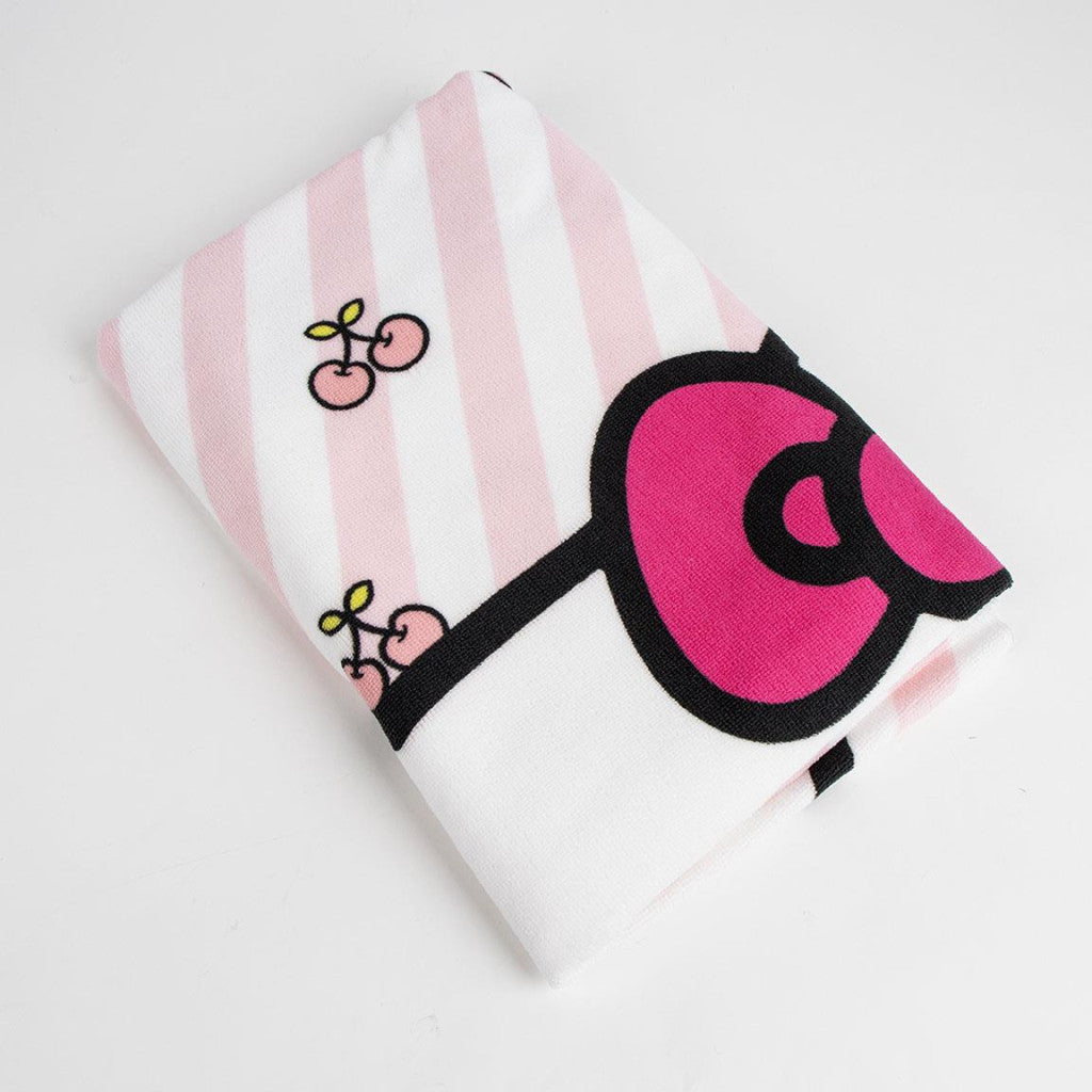 Hello Kitty ķiršu vannas dvielis, pludmales dvielis 70x140cm (ātri žūstošs)