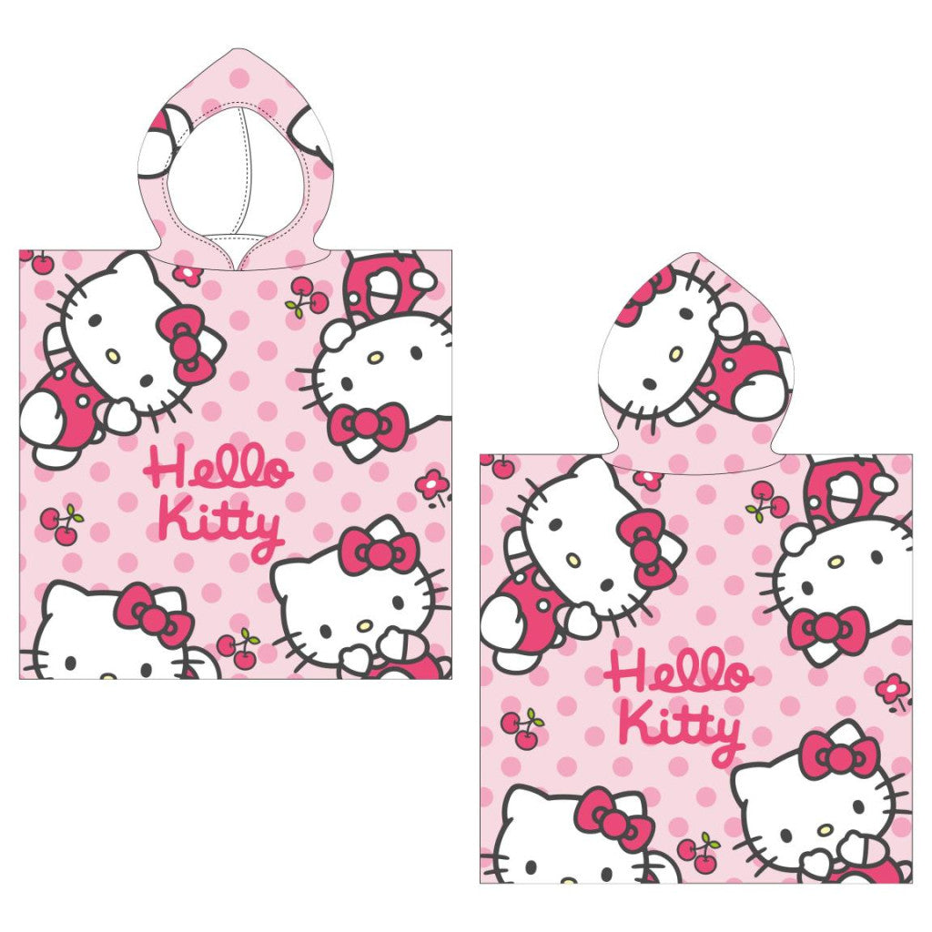 Hello Kitty pludmales dvielis pončo 50x115 cm
