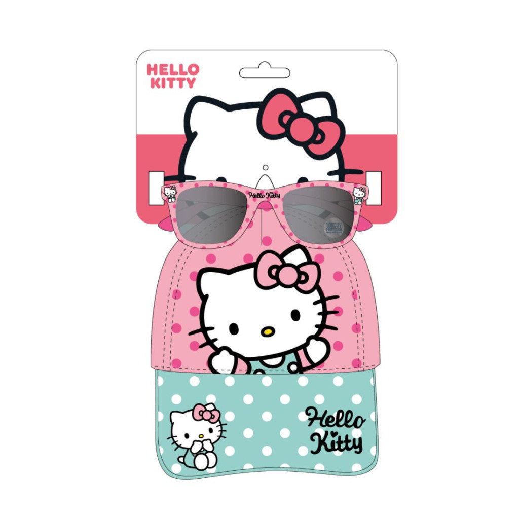 Hello Kitty saulesbriļļu un beisbola cepures komplekts