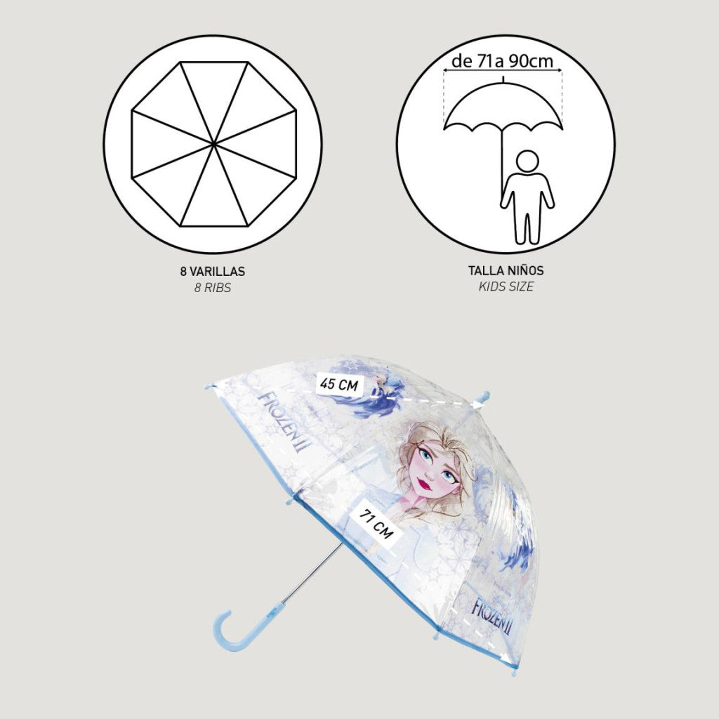 Disney Frozen Ice Queen bērnu caurspīdīgais lietussargs √ò71 cm