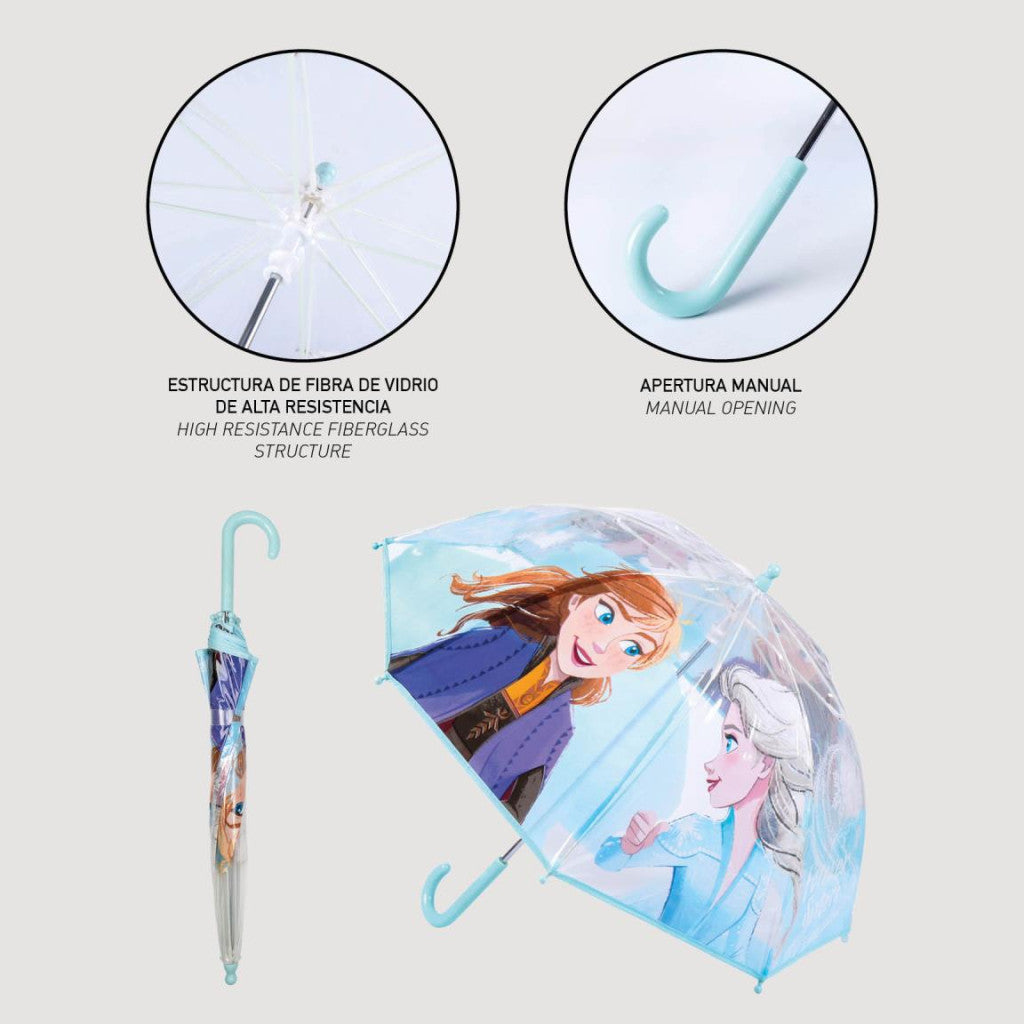 Disney Frozen Icy Drizzle bērnu caurspīdīgais lietussargs √ò71 cm