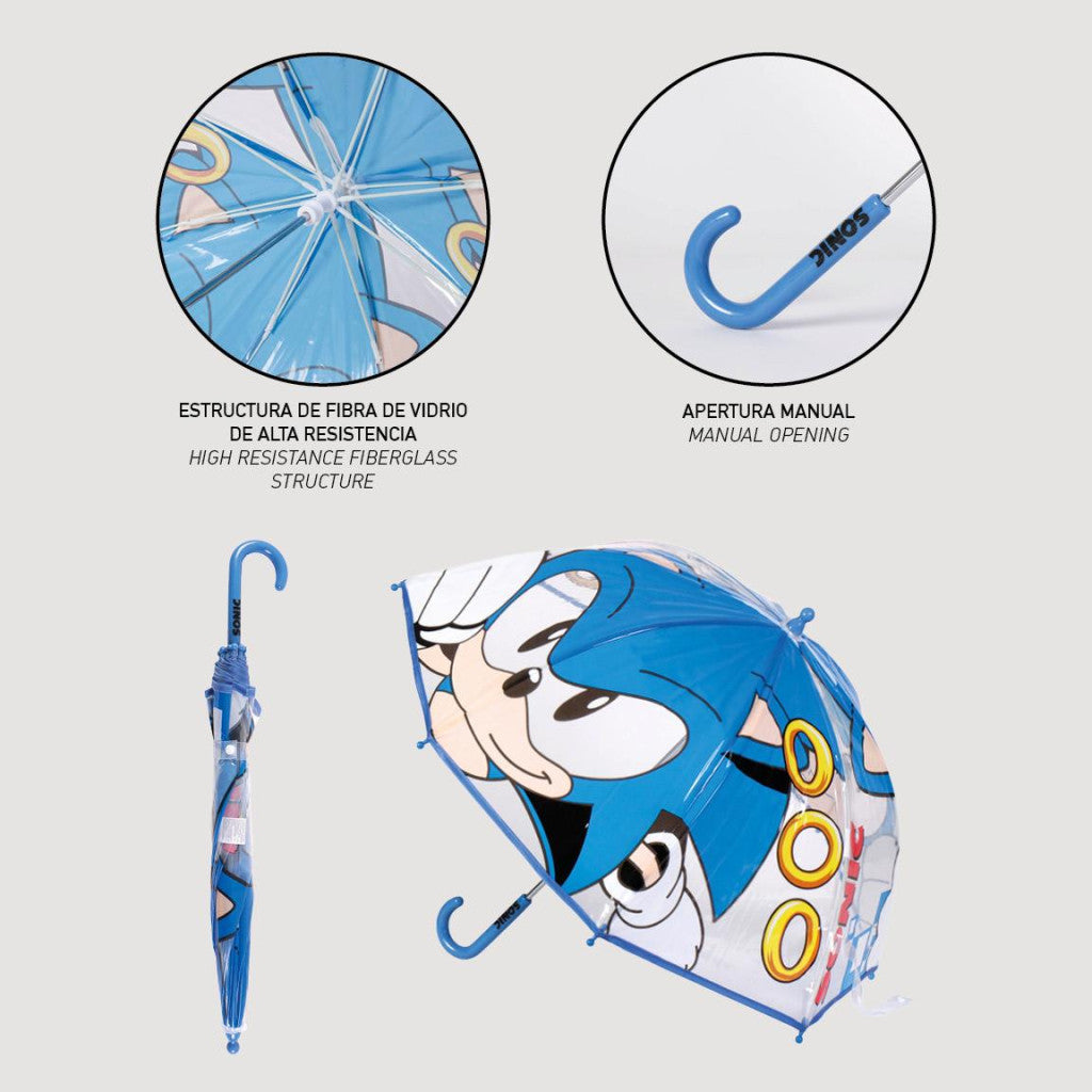 Sonic the Hedgehog Ring caurspīdīgs bērnu lietussargs √ò71 cm