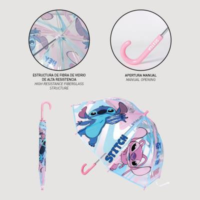 Disney Lilo un Stitch eņģeļa caurspīdīgais bērnu lietussargs √ò71 cm
