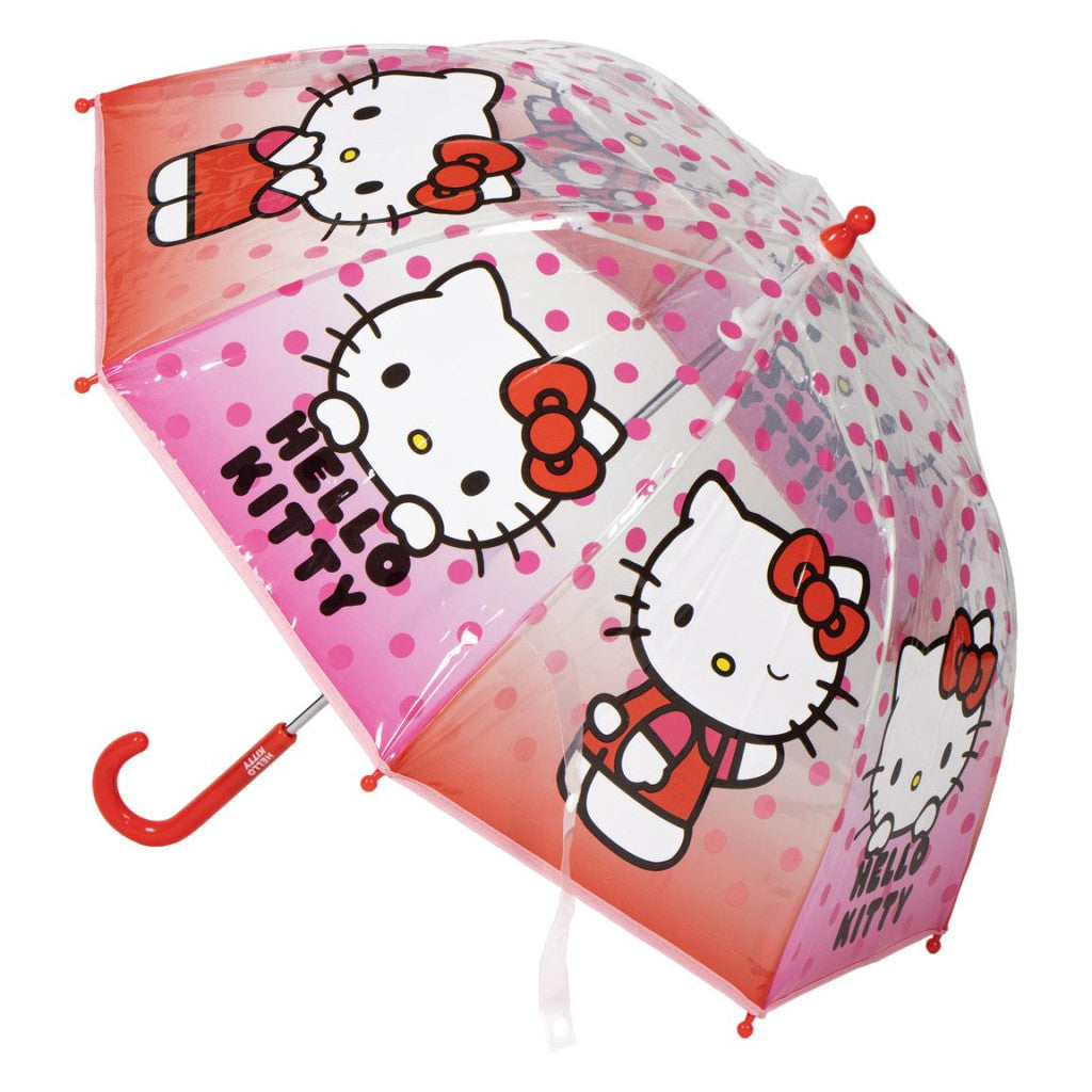 Hello Kitty Dots bērnu caurspīdīgais lietussargs √ò71 cm