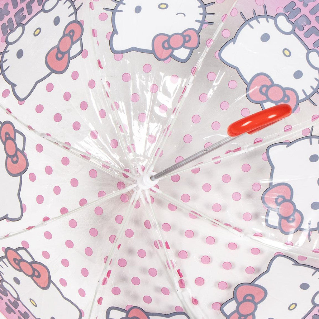 Hello Kitty Dots bērnu caurspīdīgais lietussargs √ò71 cm
