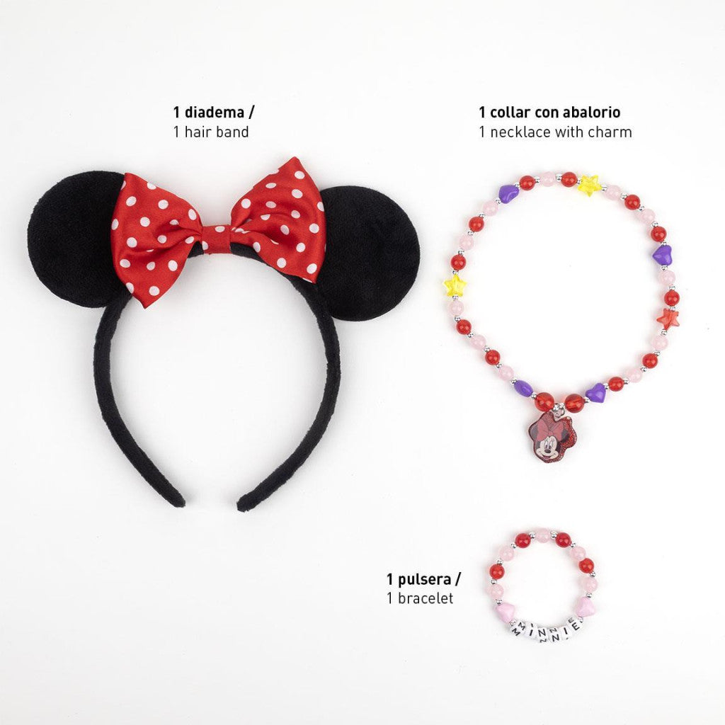 Disney Minnie piekariņu rotaslietu un galvas saites komplekts