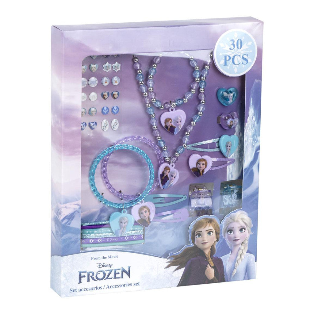 Disney Frozen mirdzošo rotaslietu un matu aksesuāru komplekts, 30 daļas