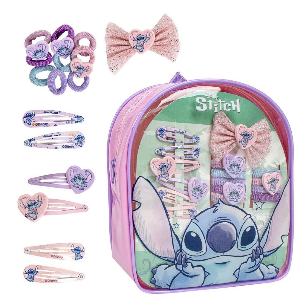 Disney Lilo un Stitch Citplanētiešu mīlestības matu aksesuāru komplekts somiņā