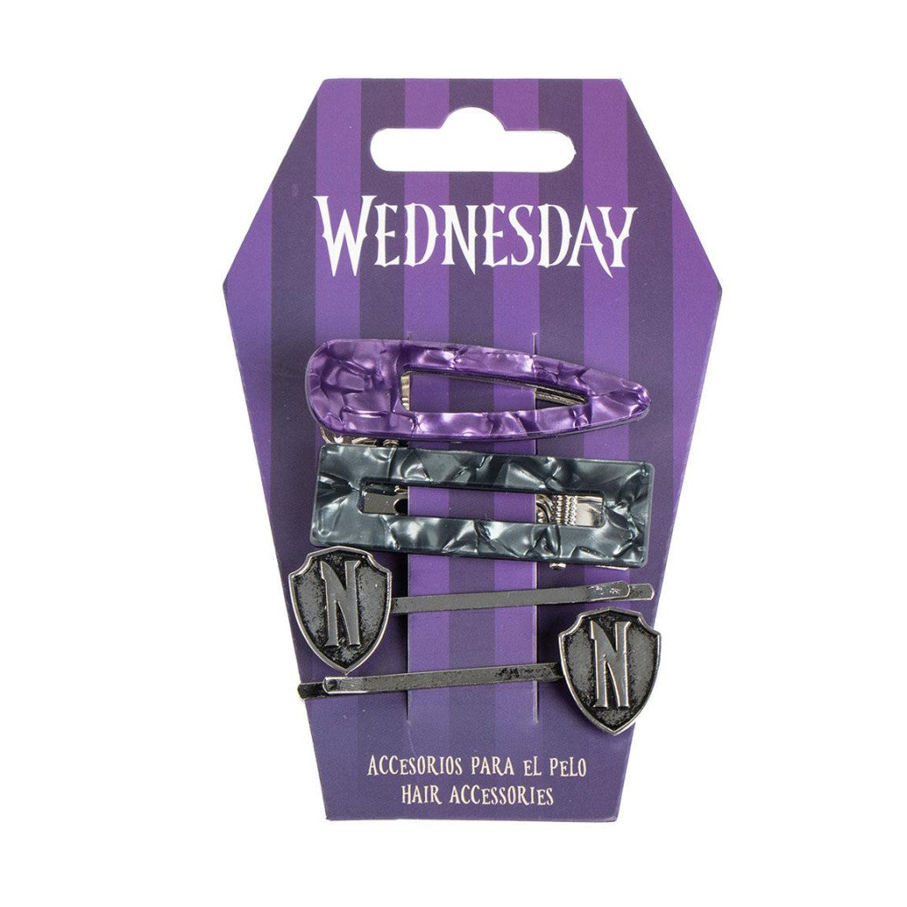 Wednesday Nevermore matu sprādžu komplekts (4 gab.)