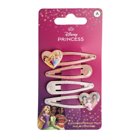 Disney princeses sirsniņu matu sprādžu komplekts (4 gab.)