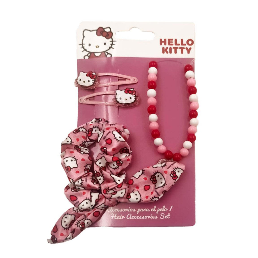 Hello Kitty rozā kaklarotas un matu aksesuāru komplekts