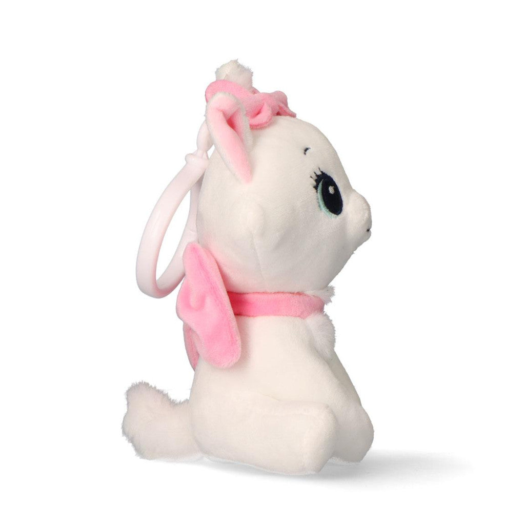 Disney Marie balta 3D plīša figūriņa ar pakaramo, somas dekorāciju 13 cm